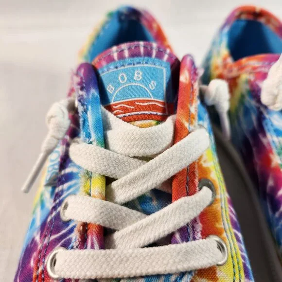 Skechers Bobs Youth Big Kids Size 6W Tie-Dye Sneakers Memory Foam Lace Up EUC - Picture 5 of 16